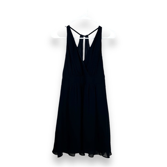 SIZE 2 EXPRESS BLACK SLEEVELESS FORMAL EVENT DRESS GOTH COCKTAIL WEDDING - Picture 1 of 9